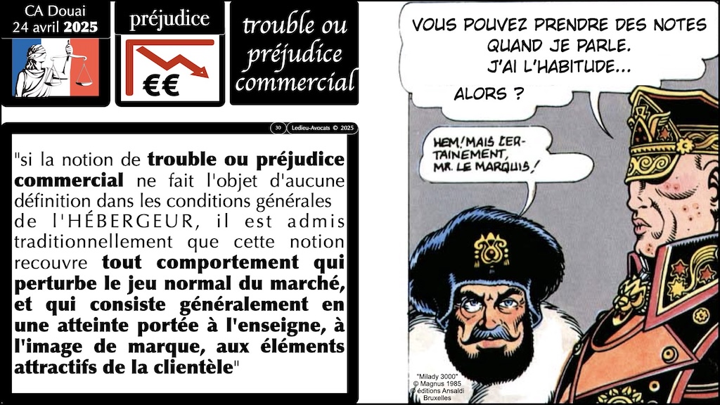 #654 interruption de service et indemnisation judiciaire du préjudice subi jurisprudence Cour d'Appel de Douai 24 avril 2025 © Ledieu-Avocats 2025.030