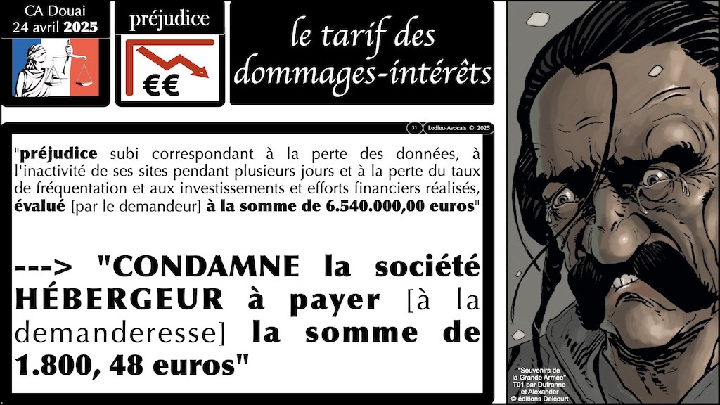 #654 interruption de service et indemnisation judiciaire du préjudice subi jurisprudence Cour d'Appel de Douai 24 avril 2025 © Ledieu-Avocats 2025.031