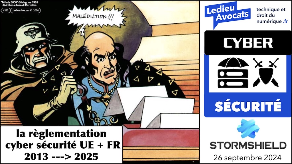 la règlementation cyber-sécurité Union Européenne France STORMSHIELD 26 septembre 2024 © Ledieu-Avocats