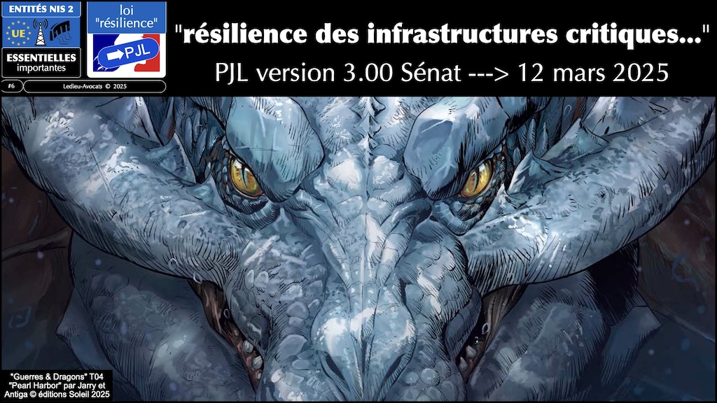 NIS2 REC PJL Résilience des infrastructures critiques version v3.00 Sénat du 12 mars 2025 © Ledieu-Avocats