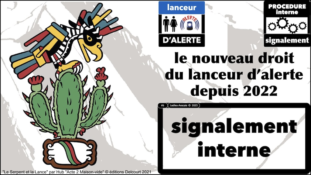 Lanceur d'alerte le signalement interne à l'entreprise (avec ou sans procédure spécifique) loi Waserman © Ledieu-Avocats 2025