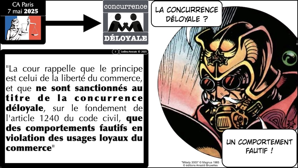 concurrence déloyale et non- respect d'une règlementation JURISPRUDENCE CA Paris 7 mai 2025 © Ledieu-Avocats