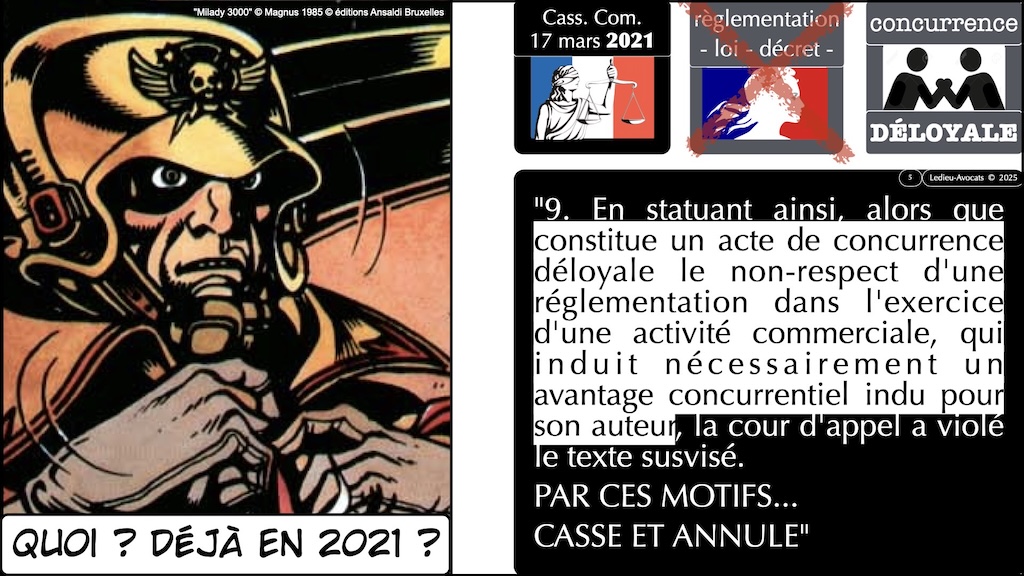 concurrence déloyale et non- respect d'une règlementation JURISPRUDENCE CA Paris 7 mai 2025 © Ledieu-Avocats
