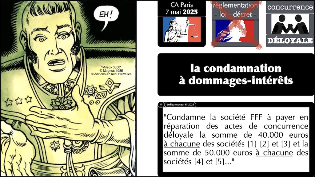 concurrence déloyale et non- respect d'une règlementation JURISPRUDENCE CA Paris 7 mai 2025 © Ledieu-Avocats