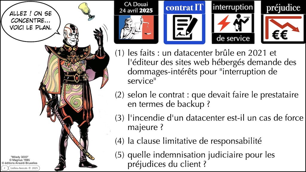 interruption de service et indemnisation judiciaire du préjudice subi jurisprudence Cour d'Appel de Douai 24 avril 2025 © Ledieu-Avocats